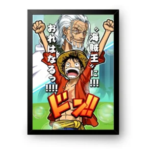 luffy x dark king wall poster with frame